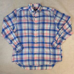 Vineyard Vines Slim Fit Tucker Shirt Mens L Multicolor Plaid Button Long Sleeve